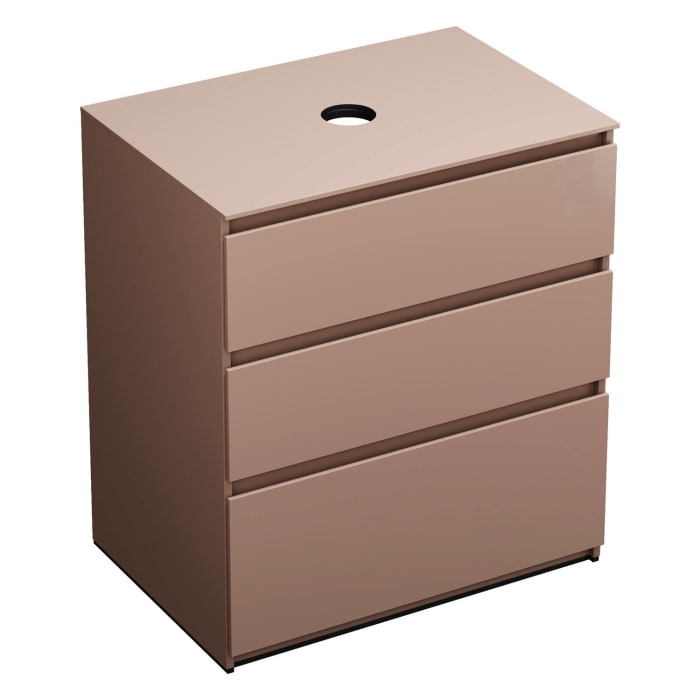 burgbad Lin20 Waschtischunterschrank mit Konsolenplatte 80 cm, 3 Auszüge, Beckenausschnitt mittig