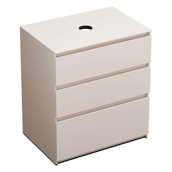 burgbad Lin20 Waschtischunterschrank mit Konsolenplatte 80 cm, 3 Auszüge, Beckenausschnitt mittig