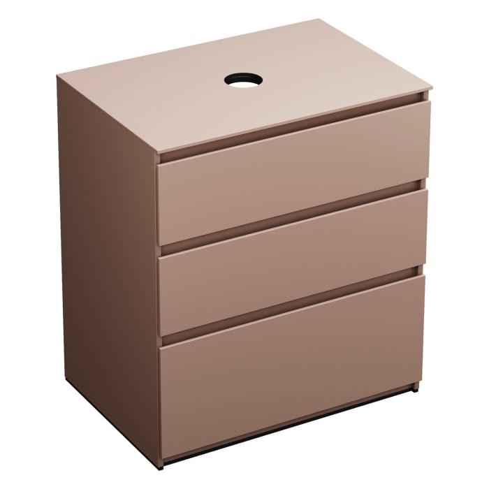 burgbad Lin20 Waschtischunterschrank mit Konsolenplatte 80 cm, 3 Auszüge, Beckenausschnitt mittig