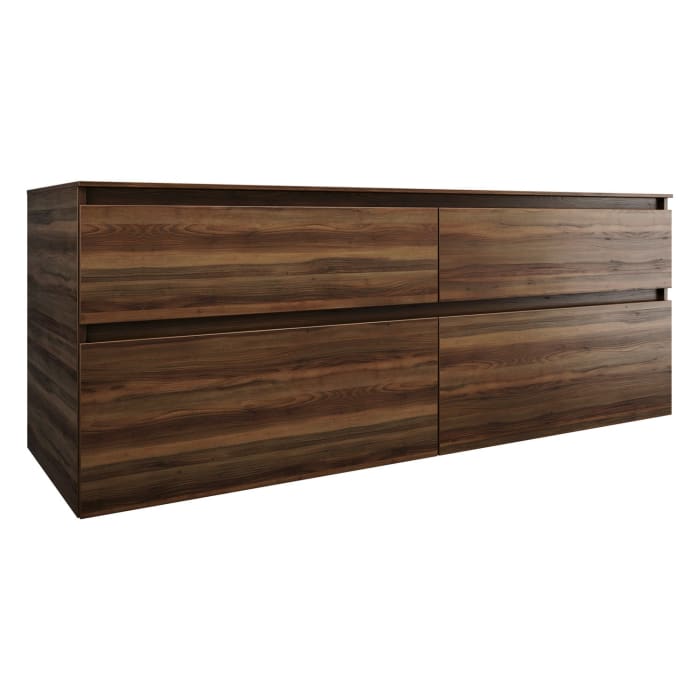 burgbad Lin20 Waschtischunterschrank mit Konsolenplatte 160 cm, 4 Auszüge, Beckenausschnitt links und rechts