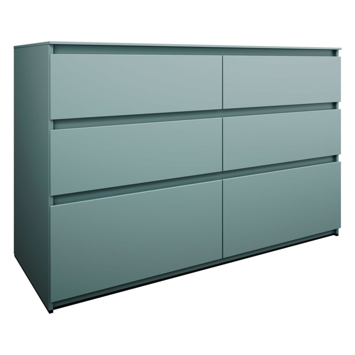 burgbad Lin20 Waschtischunterschrank mit Konsolenplatte 140 cm, 6 Auszüge, Beckenausschnitt links und rechts