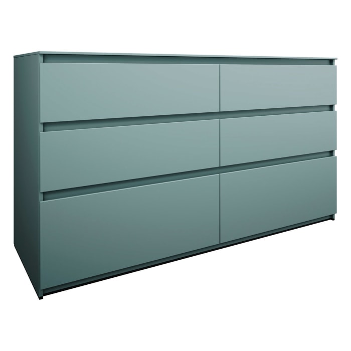 burgbad Lin20 Waschtischunterschrank mit Konsolenplatte 160 cm, 6 Auszüge, Beckenausschnitt links und rechts