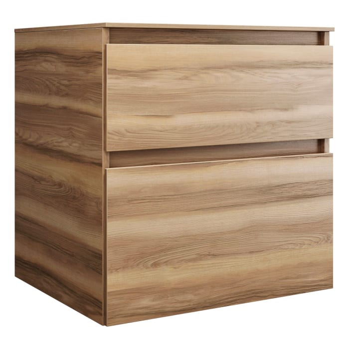 burgbad Lin20 Waschtischunterschrank mit Konsolenplatte 60 cm, 2 Auszüge, Beckenausschnitt mittig