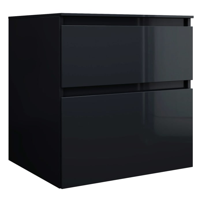 burgbad Lin20 Waschtischunterschrank mit Konsolenplatte 60 cm, 2 Auszüge, Beckenausschnitt mittig