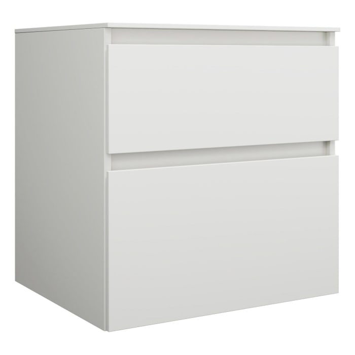 burgbad Lin20 Waschtischunterschrank mit Konsolenplatte 60 cm, 2 Auszüge, Beckenausschnitt mittig