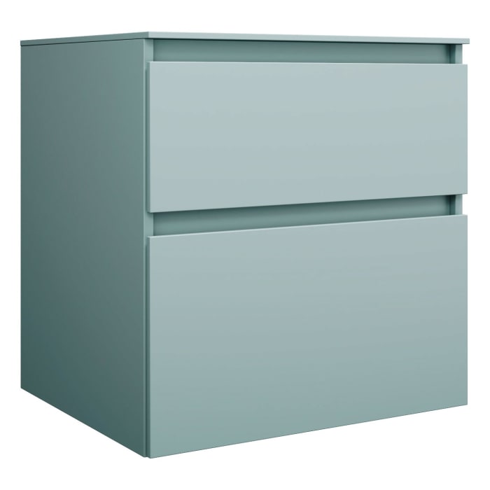 burgbad Lin20 Waschtischunterschrank mit Konsolenplatte 60 cm, 2 Auszüge, Beckenausschnitt mittig