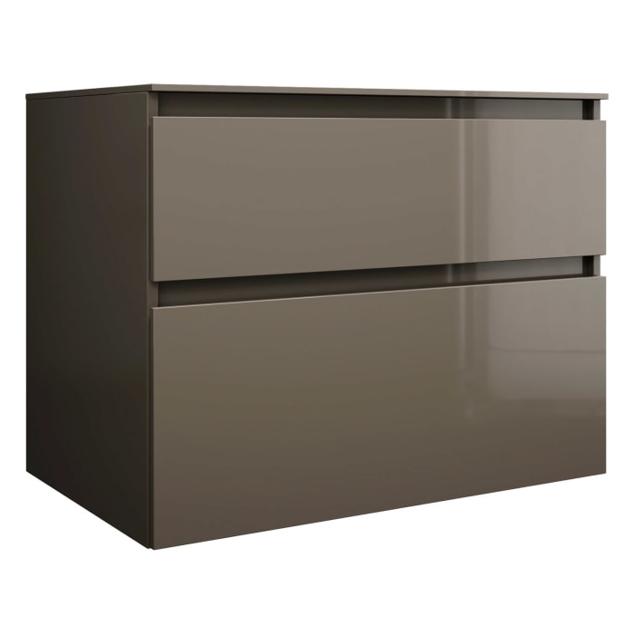 burgbad Lin20 Waschtischunterschrank mit Konsolenplatte 80 cm, 2 Auszüge, Beckenausschnitt mittig