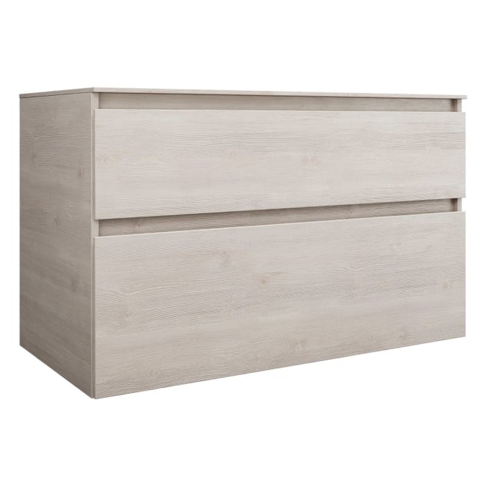 burgbad Lin20 Waschtischunterschrank mit Konsolenplatte 100 cm, 2 Auszüge, Beckenausschnitt mittig