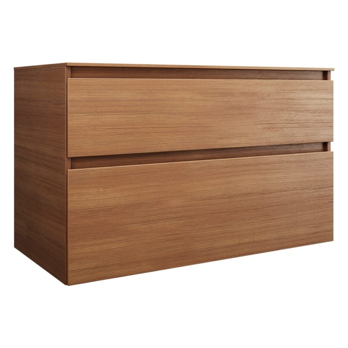 burgbad Lin20 Waschtischunterschrank mit Konsolenplatte 100 cm, 2 Auszüge, Beckenausschnitt mittig