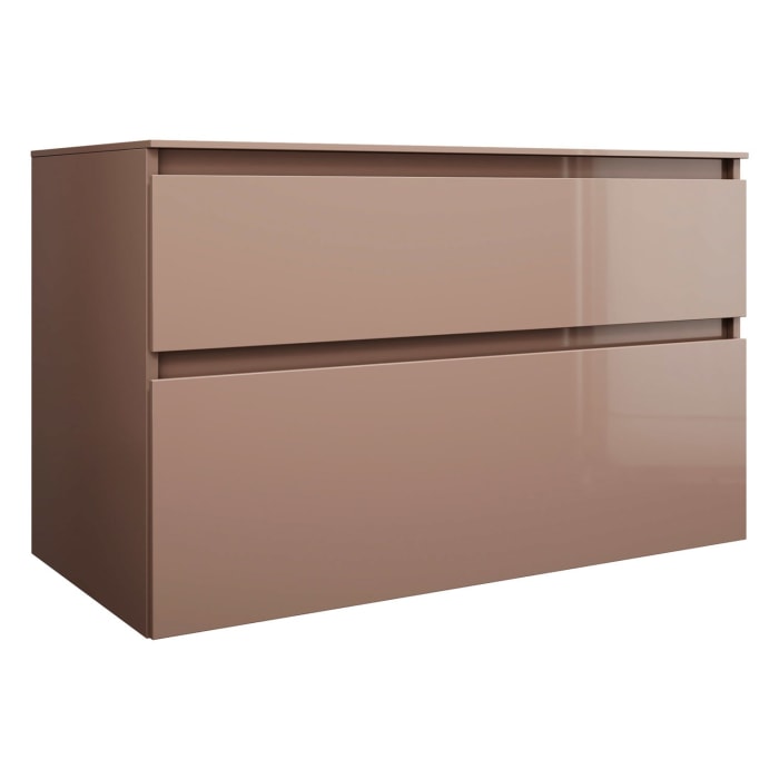 burgbad Lin20 Waschtischunterschrank mit Konsolenplatte 100 cm, 2 Auszüge, Beckenausschnitt mittig