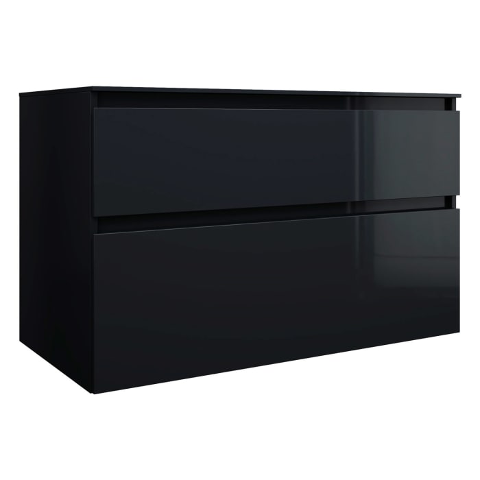 burgbad Lin20 Waschtischunterschrank mit Konsolenplatte 100 cm, 2 Auszüge, Beckenausschnitt mittig