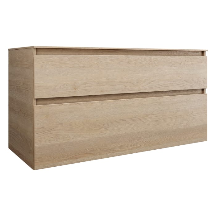 burgbad Lin20 Waschtischunterschrank mit Konsolenplatte 120 cm, 2 Auszüge, Beckenausschnitt mittig