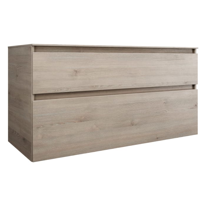 burgbad Lin20 Waschtischunterschrank mit Konsolenplatte 120 cm, 2 Auszüge, Beckenausschnitt mittig