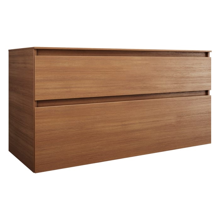 burgbad Lin20 Waschtischunterschrank mit Konsolenplatte 120 cm, 2 Auszüge, Beckenausschnitt mittig