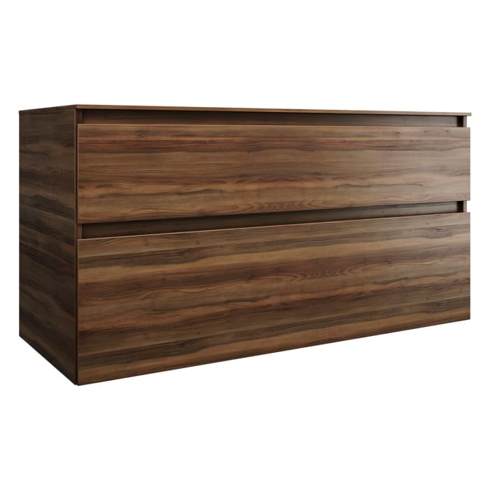 burgbad Lin20 Waschtischunterschrank mit Konsolenplatte 120 cm, 2 Auszüge, Beckenausschnitt mittig