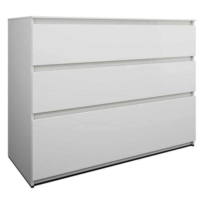 burgbad Lin20 Waschtischunterschrank mit Konsolenplatte 120 cm, 3 Auszüge, Beckenausschnitt mittig