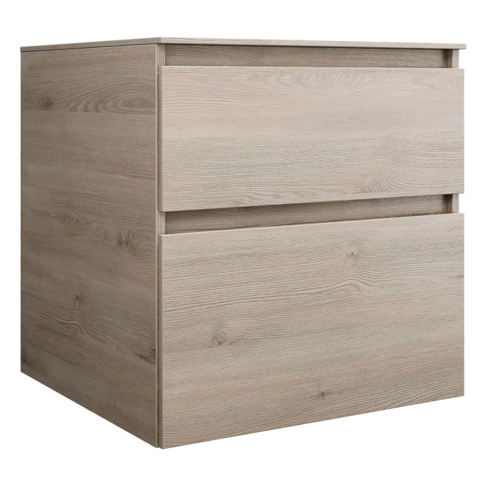 burgbad Lin20 Waschtischunterschrank mit Konsolenplatte 60 cm, 2 Auszüge, Beckenausschnitt mittig