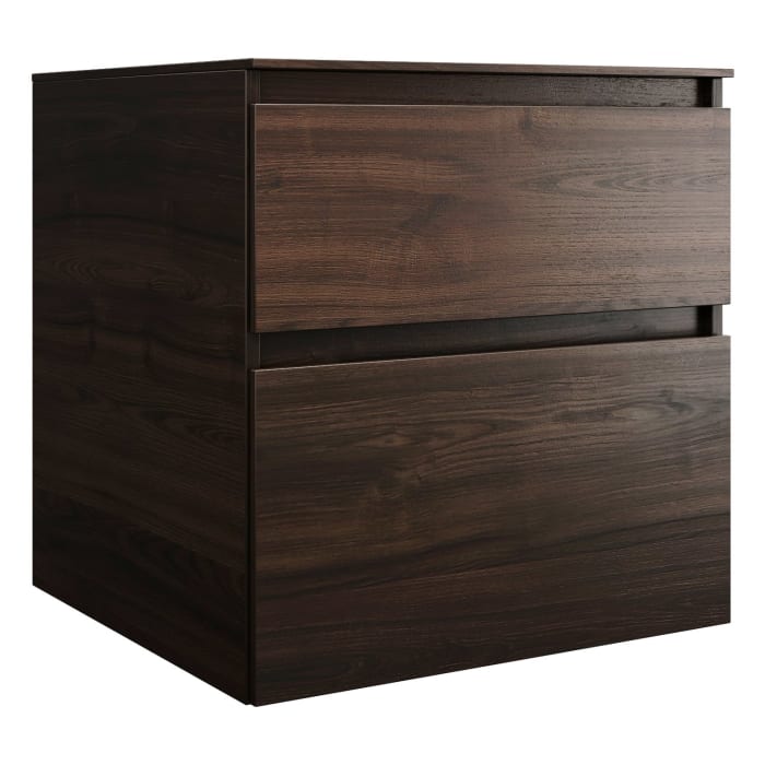 burgbad Lin20 Waschtischunterschrank mit Konsolenplatte 60 cm, 2 Auszüge, Beckenausschnitt mittig