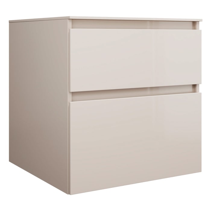 burgbad Lin20 Waschtischunterschrank mit Konsolenplatte 60 cm, 2 Auszüge, Beckenausschnitt mittig