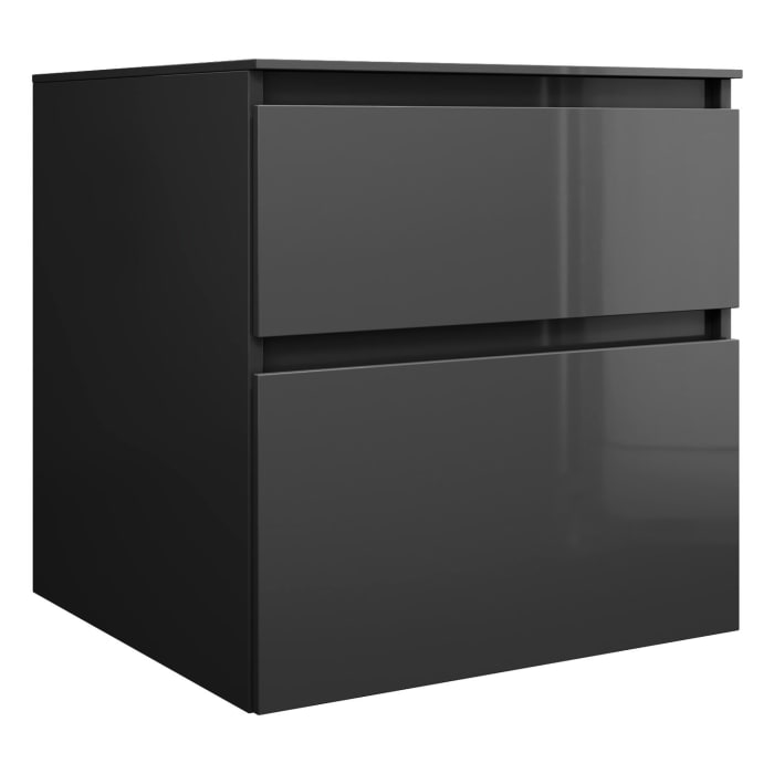 burgbad Lin20 Waschtischunterschrank mit Konsolenplatte 60 cm, 2 Auszüge, Beckenausschnitt mittig