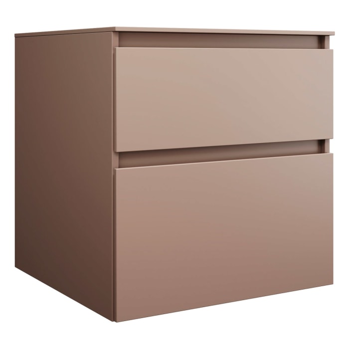 burgbad Lin20 Waschtischunterschrank mit Konsolenplatte 60 cm, 2 Auszüge, Beckenausschnitt mittig