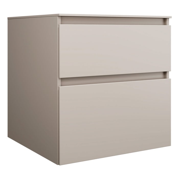 burgbad Lin20 Waschtischunterschrank mit Konsolenplatte 60 cm, 2 Auszüge, Beckenausschnitt mittig