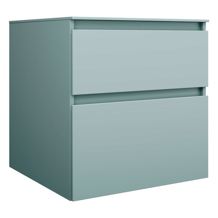 burgbad Lin20 Waschtischunterschrank mit Konsolenplatte 60 cm,  2 Auszüge, Beckenausschnitt mittig