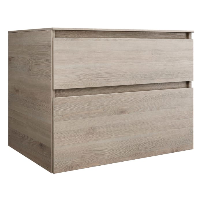 burgbad Lin20 Waschtischunterschrank mit Konsolenplatte 80 cm, 2 Auszüge, Beckenausschnitt mittig