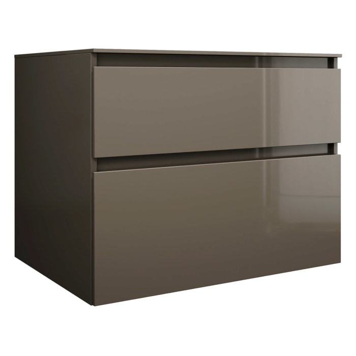 burgbad Lin20 Waschtischunterschrank mit Konsolenplatte 80 cm, 2 Auszüge, Beckenausschnitt mittig