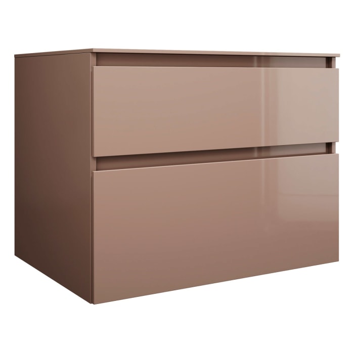 burgbad Lin20 Waschtischunterschrank mit Konsolenplatte 80 cm, 2 Auszüge, Beckenausschnitt mittig