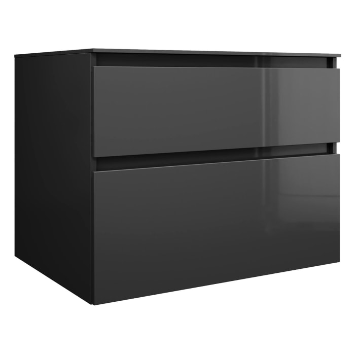 burgbad Lin20 Waschtischunterschrank mit Konsolenplatte 80 cm, 2 Auszüge, Beckenausschnitt mittig