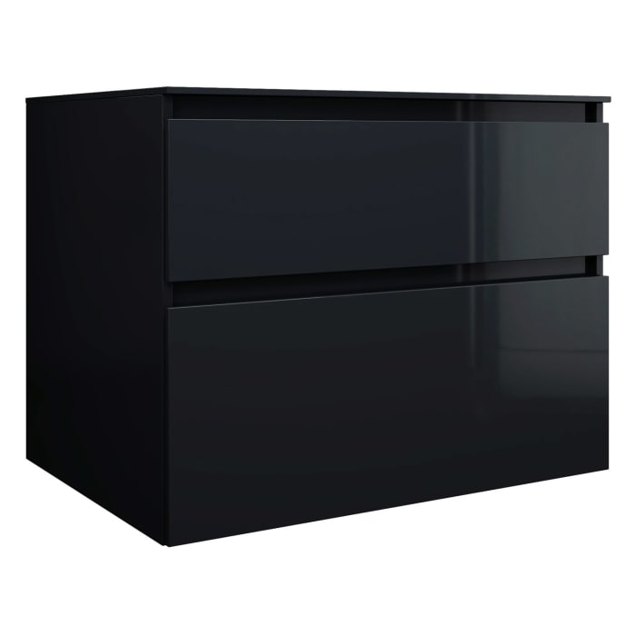 burgbad Lin20 Waschtischunterschrank mit Konsolenplatte 80 cm, 2 Auszüge, Beckenausschnitt mittig