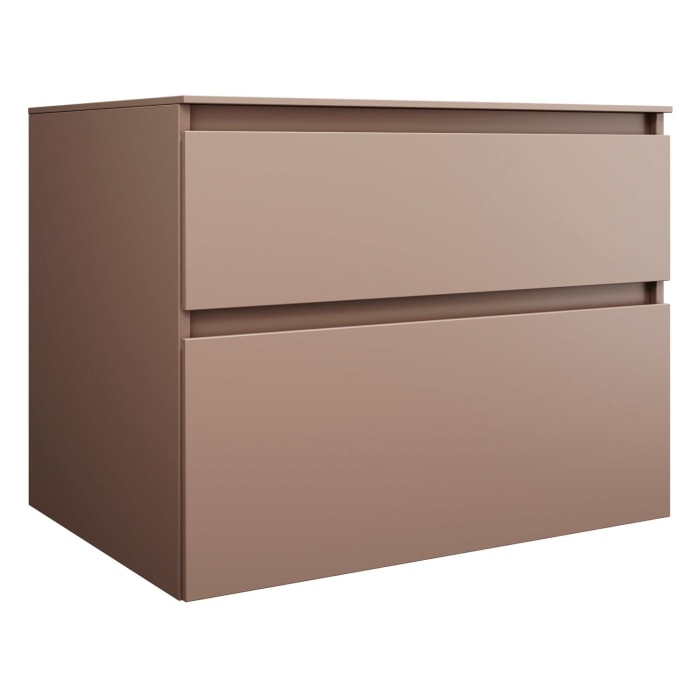 burgbad Lin20 Waschtischunterschrank mit Konsolenplatte 80 cm, 2 Auszüge, Beckenausschnitt mittig