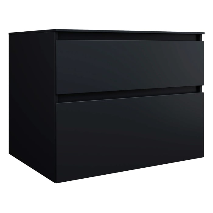 burgbad Lin20 Waschtischunterschrank mit Konsolenplatte 80 cm, 2 Auszüge, Beckenausschnitt mittig