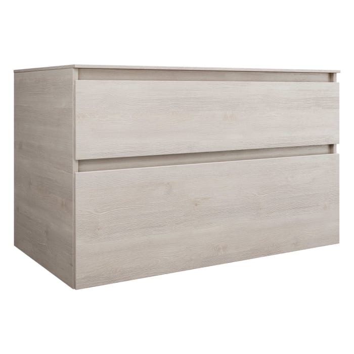 burgbad Lin20 Waschtischunterschrank mit Konsolenplatte 100 cm, 2 Auszüge, Beckenausschnitt mittig