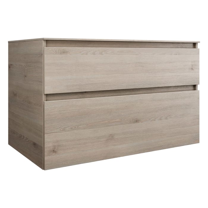 burgbad Lin20 Waschtischunterschrank mit Konsolenplatte 100 cm, 2 Auszüge, Beckenausschnitt mittig