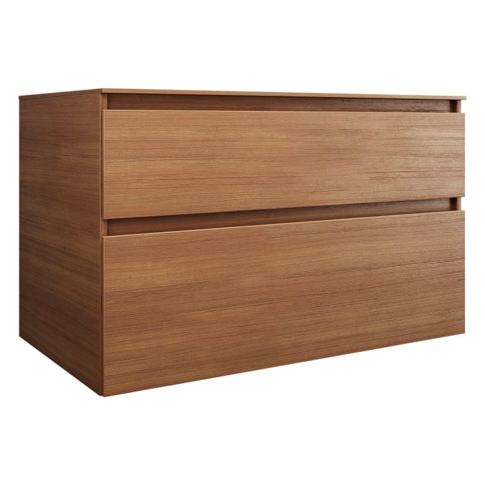 burgbad Lin20 Waschtischunterschrank mit Konsolenplatte 100 cm, 2 Auszüge, Beckenausschnitt mittig