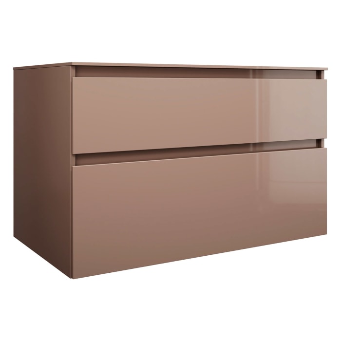 burgbad Lin20 Waschtischunterschrank mit Konsolenplatte 100 cm, 2 Auszüge, Beckenausschnitt mittig