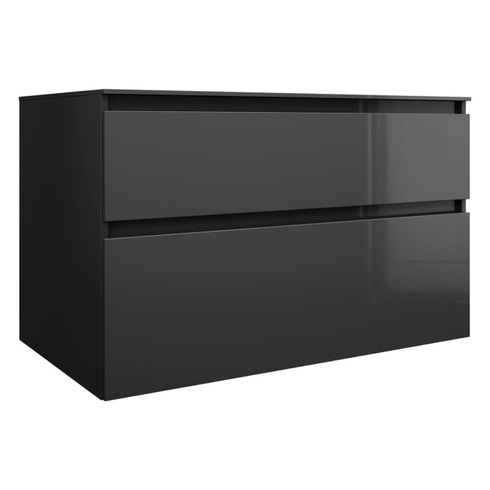 burgbad Lin20 Waschtischunterschrank mit Konsolenplatte 100 cm, 2 Auszüge, Beckenausschnitt mittig