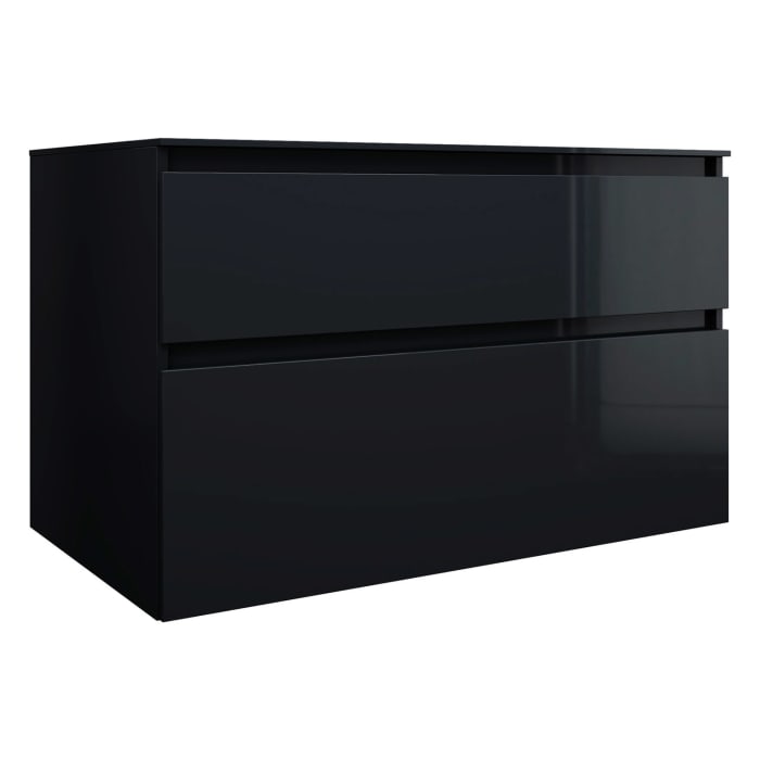 burgbad Lin20 Waschtischunterschrank mit Konsolenplatte 100 cm, 2 Auszüge, Beckenausschnitt mittig