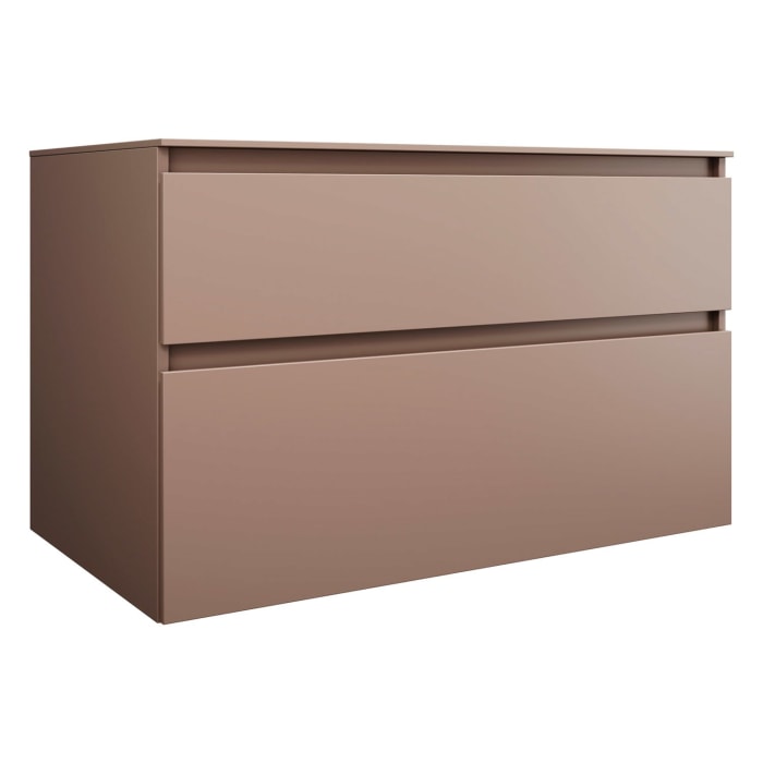 burgbad Lin20 Waschtischunterschrank mit Konsolenplatte 100 cm, 2 Auszüge, Beckenausschnitt mittig