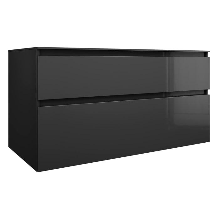 burgbad Lin20 Waschtischunterschrank mit Konsolenplatte 120 cm, 2 Auszüge, Beckenausschnitt mittig