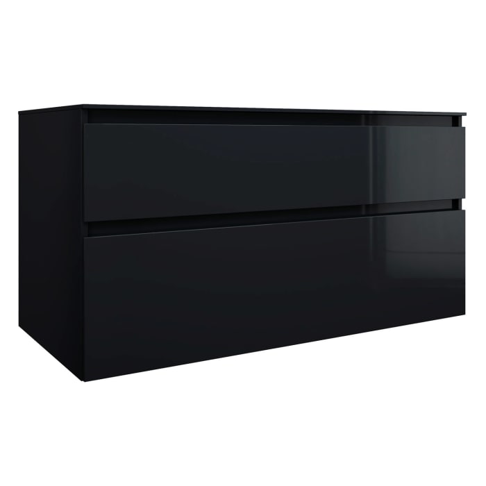 burgbad Lin20 Waschtischunterschrank mit Konsolenplatte 120 cm, 2 Auszüge, Beckenausschnitt mittig