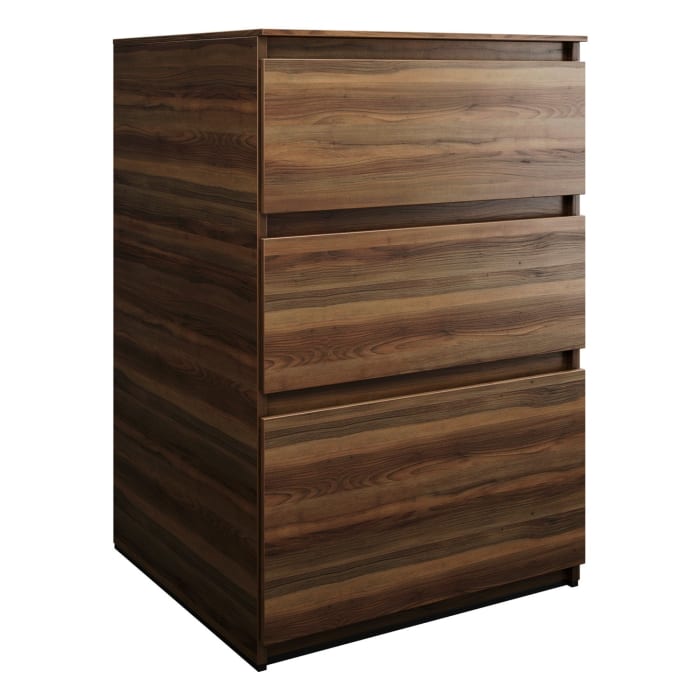 burgbad Lin20 Waschtischunterschrank mit Konsolenplatte 60 cm, 3 Auszüge, Beckenausschnitt mittig