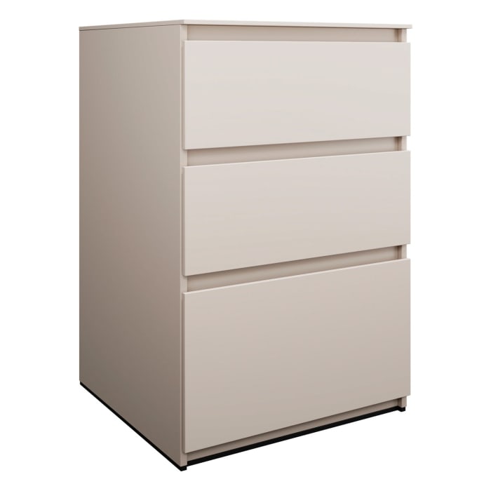 burgbad Lin20 Waschtischunterschrank mit Konsolenplatte 60 cm, 3 Auszüge, Beckenausschnitt mittig