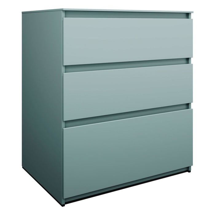 burgbad Lin20 Waschtischunterschrank mit Konsolenplatte 80 cm,  3 Auszüge, Beckenausschnitt mittig