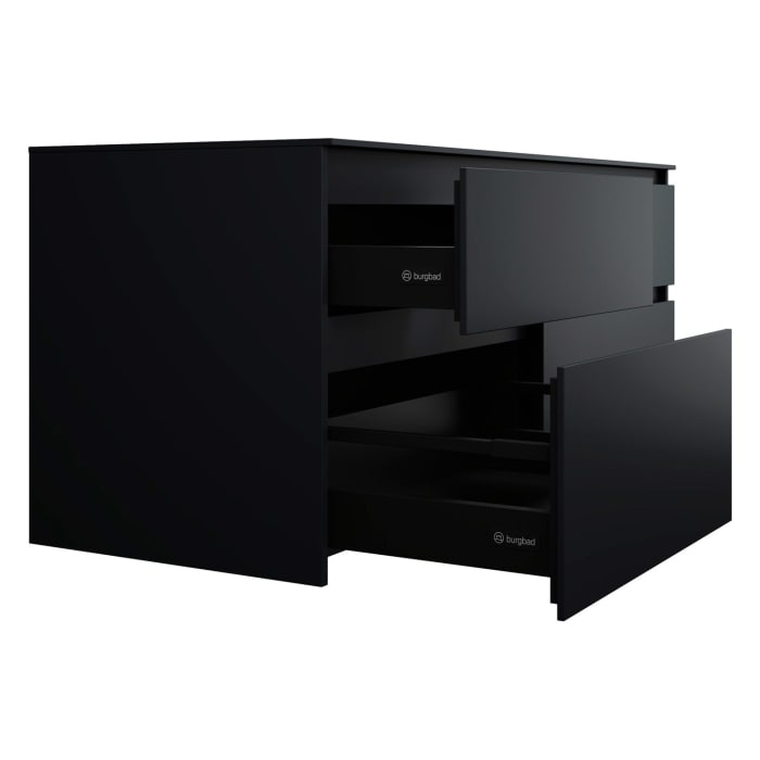 burgbad Lin20 Waschtischunterschrank mit Konsolenplatte 140 cm, 4 Auszüge, Beckenausschnitt links und rechts