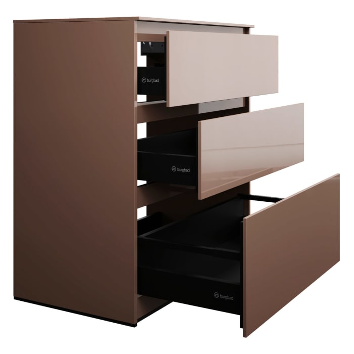 burgbad Lin20 Waschtischunterschrank mit Konsolenplatte 80 cm, 3 Auszüge, Beckenausschnitt mittig