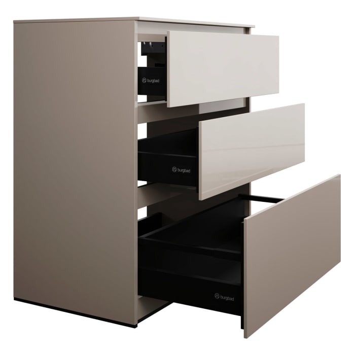 burgbad Lin20 Waschtischunterschrank mit Konsolenplatte 80 cm, 3 Auszüge, Beckenausschnitt mittig