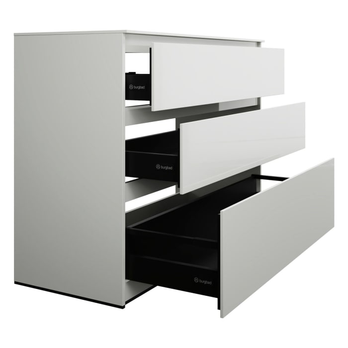 burgbad Lin20 Waschtischunterschrank mit Konsolenplatte 120 cm, 3 Auszüge, Beckenausschnitt mittig